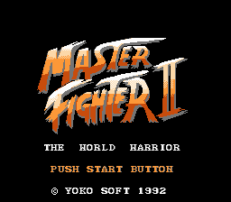 Master Fighter II Title Screen